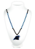 Carolina Panthers Mardi Gras Beads with Medallion