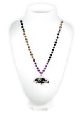 Baltimore Ravens Mardi Gras Beads with Medallion
