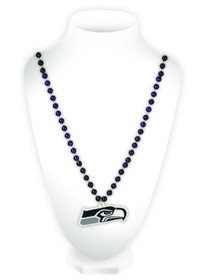 Seattle Seahawks Beads with Medallion Mardi Gras Style