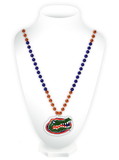 Florida Gators Beads with Medallion Mardi Gras Style