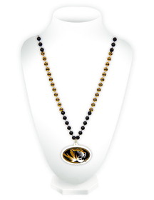 Missouri Tigers Beads with Medallion Mardi Gras Style