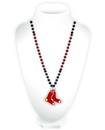 Boston Red Sox Mardi Gras Beads with Medallion