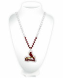 St. Louis Cardinals Mardi Gras Beads with Medallion