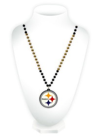 Pittsburgh Steelers Beads with Medallion Mardi Gras Style