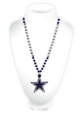 Dallas Cowboys Mardi Gras Beads with Medallion