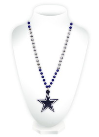 Dallas Cowboys Beads with Medallion Mardi Gras Style