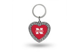Nebraska Cornhuskers Keychain Rhinestone Heart CO