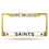 New Orleans Saints License Plate Frame Metal Gold