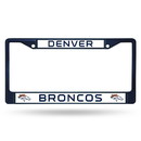 Denver Broncos Metal License Plate Frame - Navy