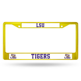 LSU Tigers License Plate Frame Metal Yellow