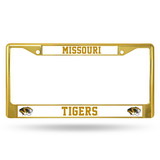 Missouri Tigers License Plate Frame Metal Gold
