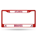 Atlanta Braves Metal License Plate Frame - Red