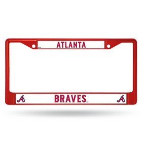 Atlanta Braves License Plate Frame Metal Red
