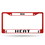 Miami Heat License Plate Frame Metal Red