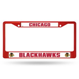 Chicago Blackhawks Metal License Plate Frame - Red