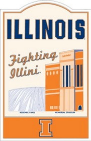 Illinois Fighting Illini Sign Metal Nostalgic CO