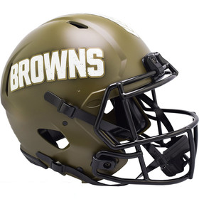 Cleveland Browns Helmet Riddell Authentic Full Size Speed Style Salute To Service