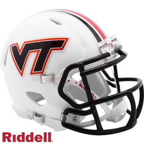 Virginia Tech Hokies Helmet Riddell Replica Mini Speed Style Matte White