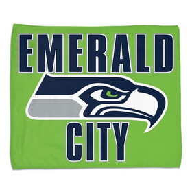 Seattle Seahawks Towel 15x18 Rally Style Full Color