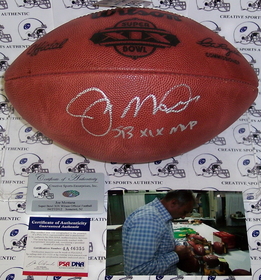 Creative Sports Joe Montana Hand Signed Super Bowl XIX Official NFL Football