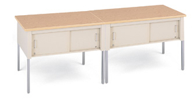 Charnstrom A236 Office and Mail Room Furniture 96&quot;W x 36&quot;D Standard Table with Sliding Locking Door