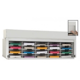 Charnstrom D131YL Security Roll Down Tambour Door Mail Sorter and Office Organizer 60"W, 20 Pockets, 15-3/4" Depth