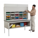 Charnstrom D132YL Mail Sorter with Security Roll Down Tambour Door 60"W - 40 Pockets, 15-3/4"