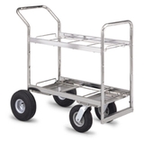 Charnstrom M299 Mail Room Carts Medium Double Decker Frame Cart with Casters and Wheel options