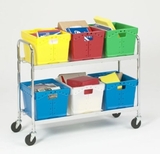 Charnstrom M885 Charnstrom's Mail Room and Office Carts Extra Long, Two Shelf Mobile Tote Cart (Cart Only)