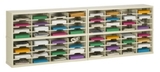 Charnstrom P293 Mail Center Furniture and Office Organizer - 96"W x 15-3/4"D, 64 Pocket Sorter with 11-1/2"W Shelves