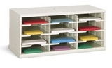 Charnstrom P751 Office Organizer or Mail Room Sorter 36"W X 12-3/4"D, 12 Pocket Sorter with 11-1/2"W Shelves