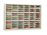 Charnstrom P783 Office Organizer and Mail Room Sorter 72"W x 12-3/4"D, 72 Pocket Sorter with 11-1/2"W Shelves