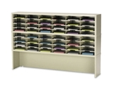 Charnstrom P796 Mailroom Furniture and Office organizer 72"W x 15-3/4"D, 48 Pocket Sorter with Riser and 11-1/2"W Shelves