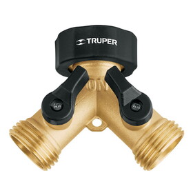 Truper 10375 Brass "y" Connector With Shut-off