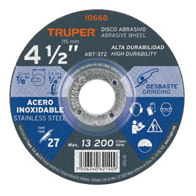 Truper 10668 4-1/2", stainlees steel grinding wheel