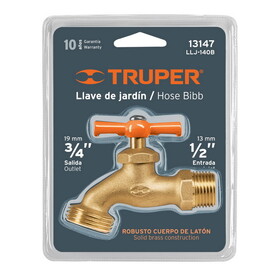 Truper 13147 1/2" Brass Hose Bibb Blister