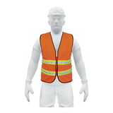 Truper 13473 Orange safety vest with zipper