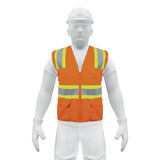 Truper 13475 Orange safety vest with bags