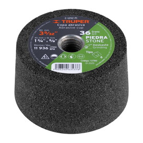 Truper 13780 36 grit, cup grinding wheel for stone