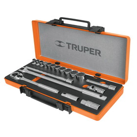 Truper 13936 1/2"dr. Metric Socket Wrench Set 19 Pcs