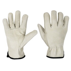Truper 14999 Pigskin leather gloves w/elasctic wrist