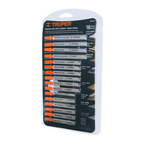 Truper 16705 16-Pc T-Shank Jigsaw Blade Set