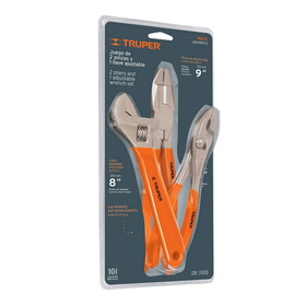 Truper 18216 Plier And Adjustable Wrench Set 3pieces
