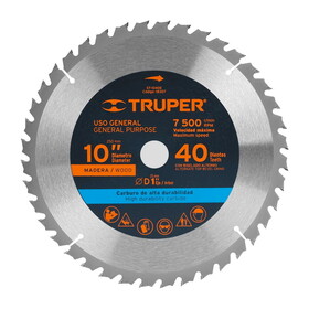 Truper 18307 10 X 1" 40 Teeth Circular Saw Blade