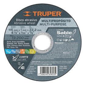 Truper 18651 4-1/2" type 41multipurpose cutting wheel