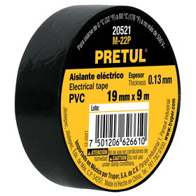 Pretul 20521 M-22 Black Electrical Tape Pretul