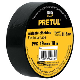 Pretul 20522 M-33P Black Electrical Tape Pretul