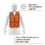 Pretul 21023 Orange safety vest for day light use