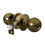 Hermex 23561 Knobset Lock Bal Antique Brass Entrance