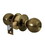 Hermex 23561 Knobset Lock Bal Antique Brass Entrance